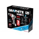GRAPHITE Cordless drill Power + 18V, removable chuck 10 mm, plus angle adapter and adapter GRAPHITE Cordless drill Power + 18V, removable chuck 10 mm, plus angle adapter and adapter
