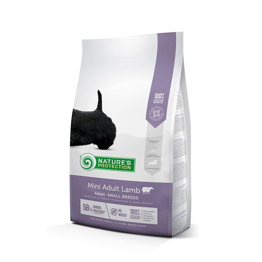 Natures Protection Mini Adult lamb Small breed dog 7.5kg, dry feed for small breed adult dogs with lamb