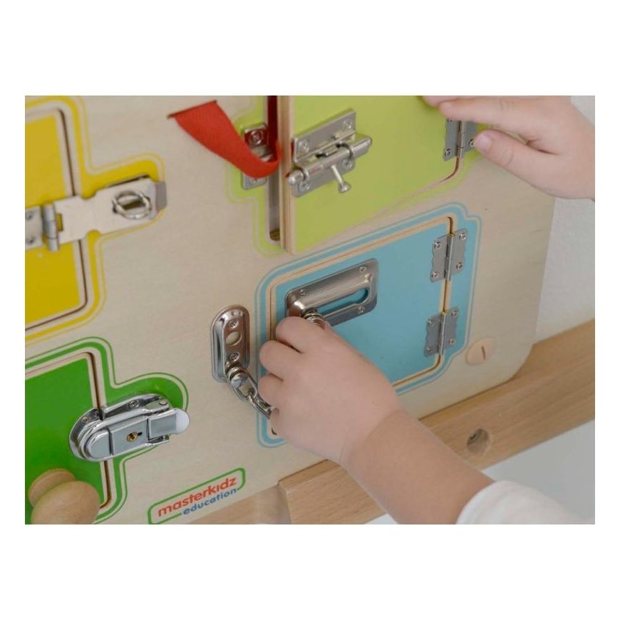 Medinė sieninė lenta Mokymasis atidaryti spynas - 6 Masterkidz seifai – 5