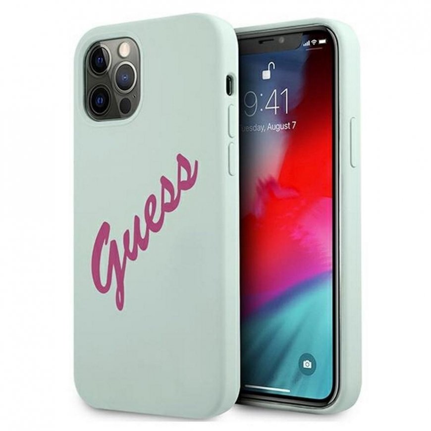 Guess GUHCP12LLSVSBF iPhone 12 Pro Max 6.7" blue fuchsia / blue fuschia hard silicone vintage case – 2