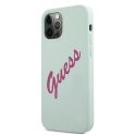 Guess GUHCP12LLSVSBF iPhone 12 Pro Max 6.7" blue fuchsia / blue fuschia hard silicone vintage case
