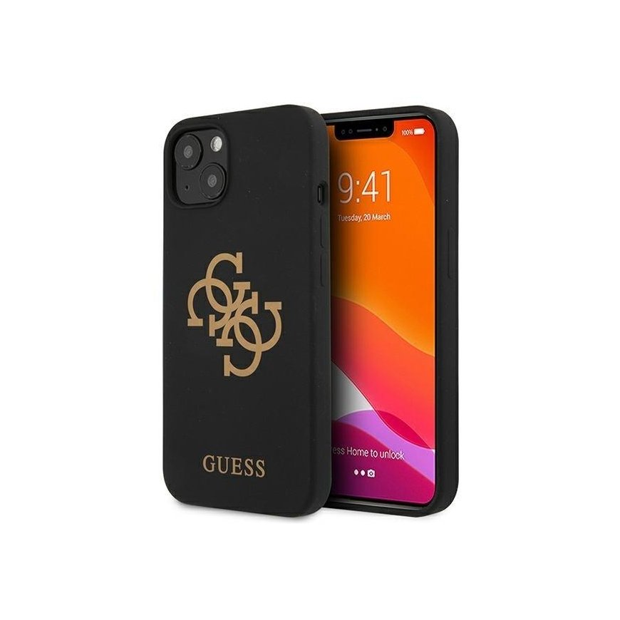 Guess GUHCP13SLS4GGBK iPhone 13 mini 5.4" black/black hard case silicone 4G Logo