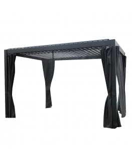 Gazebo MIRADOR 3x4xH2,5m with curtains, dark grey