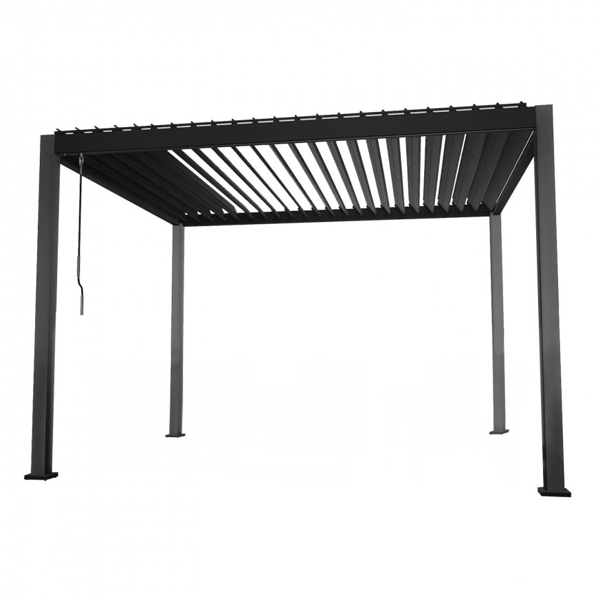 Gazebo MIRADOR 3x4xH2,5m with curtains, dark grey – 3