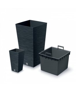 Prosperplast Doniczka FURU SQUARE - antracytowy
