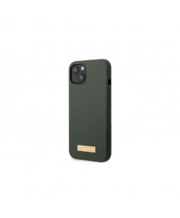 Guess GUHMP13MSBPLA iPhone 13 6,1 colio žalias/khaki kietas dėklas, silikoninė logotipo plokštė MagSafe