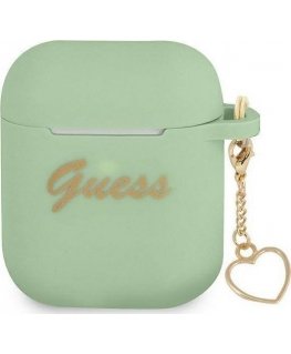 Guess GUA2LSCHSN AirPods Cover Green/Green Silicone Charm Heart Collection