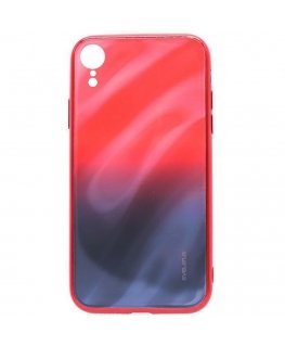Evelatus Apple iPhone XR Water Ripple Gradient Color Anti-Explosion Tempered Glass Case Gradient Red-Black