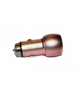 Evelatus Universal Car Charger ECC01 PINK 2USB port 3.1A with stainless steel escape tool Pink