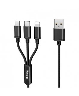 iLike - Charging Cable 3 in 1 CCI02 Black