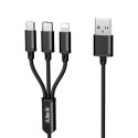 iLike - Charging Cable 3 in 1 CCI02 Black iLike - Charging Cable 3 in 1 CCI02 Black