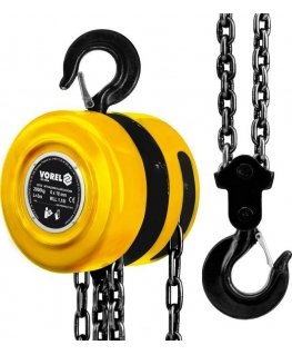 VOREL Chain winch, 2000 kg, steel, yellow, 80752