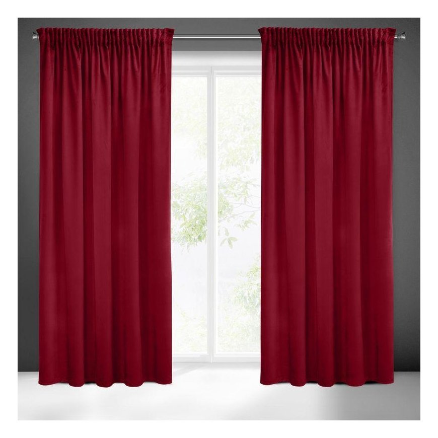 Eurofirany PIERRE CARDIN SIBEL Naktinė užuolaida iš minkšto aksomo, 260 g/m2, 140X270 cm, juosta / tunelis / kabliukai, spalva: – 2