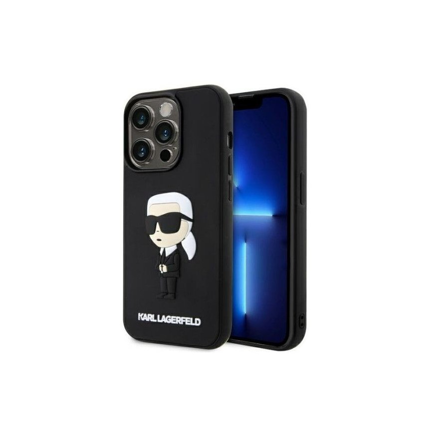 Karl Lagerfeld Apple iPhone 14 Pro 6.1 hardcase Rubber Ikonik 3D Black