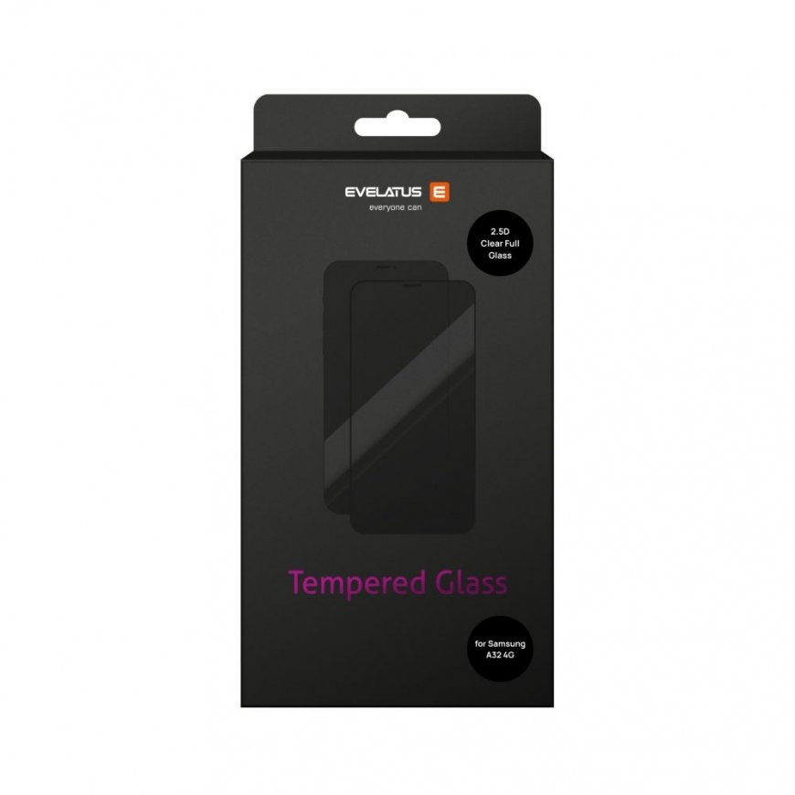 Evelatus Samsung Galaxy A32 2.5D Full Cover Japan Glue Glass Anti-Static