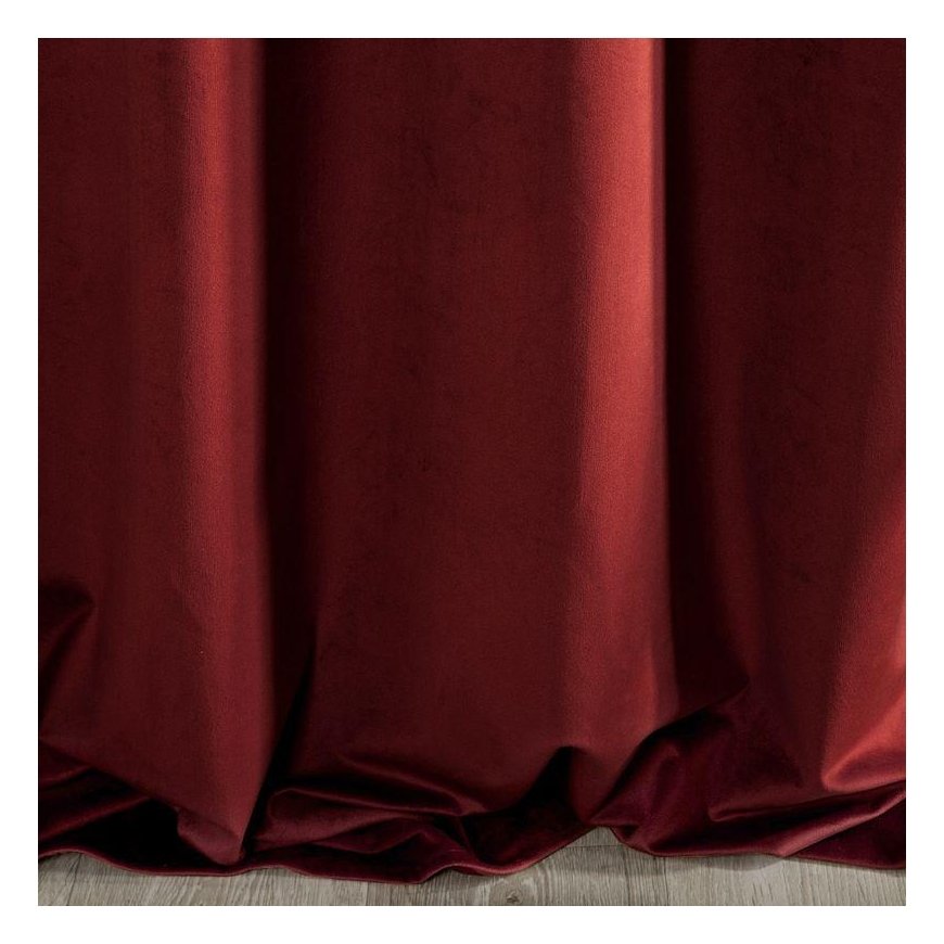 Eurofirany DIVA LINE RIA Minkšto aksomo naktinė užuolaida, 140X250 cm, kilpos / žiedai, spalva: bordo – 2