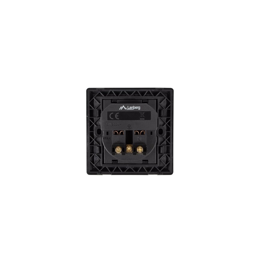 Lanberg LANBERG AC-WS01-USB2-F-B AC Wall Socket