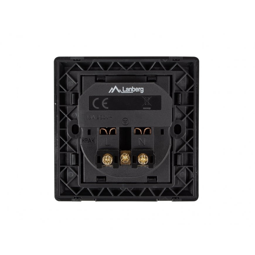 Lanberg LANBERG AC-WS01-USB2-F-B AC Wall Socket – 2