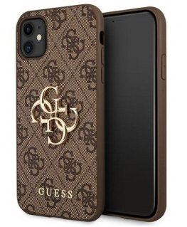 Guess Apple iPhone 11 6.1 / Xr hardcase 4G Big Metal Logo Brown