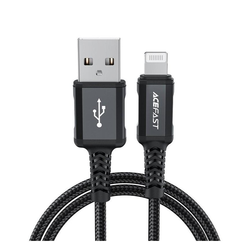 USB kabelis Acefast C4-02 MFi USB-A to Lightning 1.8m juodas – 2
