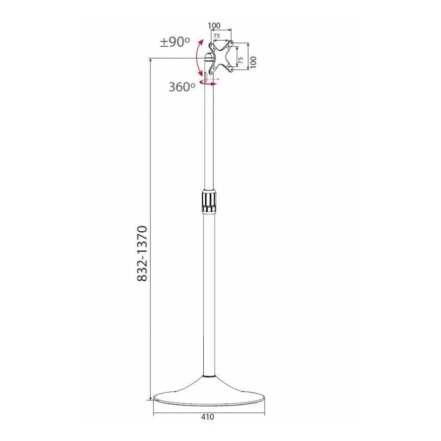 Techly ICA-TR10 advertising screen holder 68.6 cm (27") Silver – 3