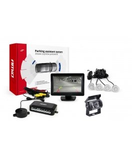 Amio Parking sensor kit tft01 4.3 inch with camera hd-501 and 4 sensors silver color