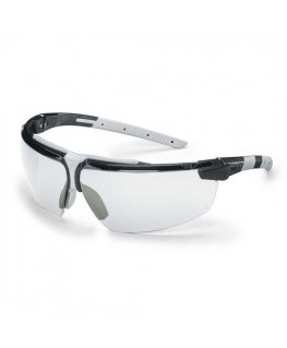 Safety goggles Uvex i-3 clear lens, supravision excellence (non-scratch and anti-fog) coating, black / gray legs. Packed in reta