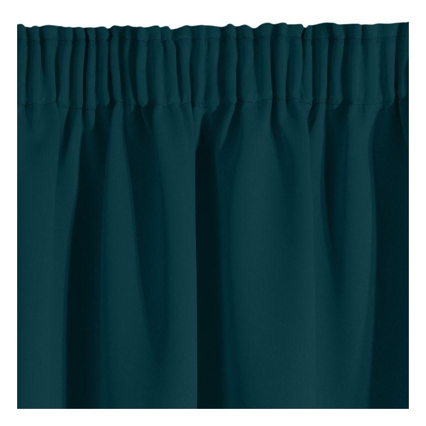 Eurofirany LOGAN blackout tipo temdanti naktinė užuolaida, 135 X 270 cm, juosta / tunelis / kabliukai, spalva: tamsi turkio – 4