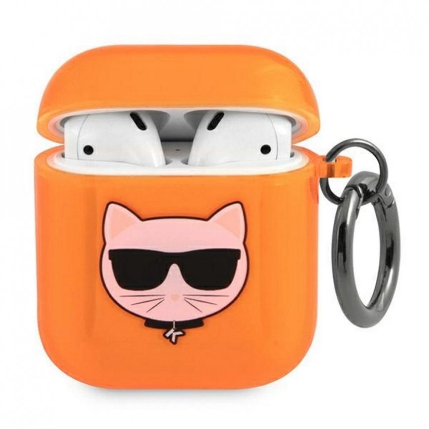 Karl Lagerfeld Karlo Lagerfeldo KLA2UCHFO AirPods dangtis oranžinė/apelsininė pupetė – 2