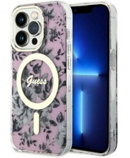 Guess Apple iPhone 14 Pro 6.1 hardcase Flower MagSafe Purple