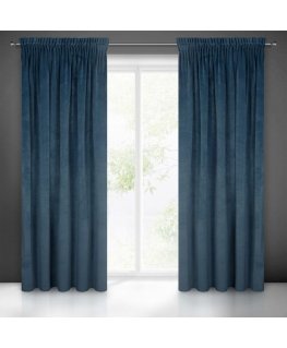 Night curtain made of soft velvet Eurofirany DIVA LINE RIA 140X270 cm, tape/tunnel/hooks, 300g/m2, color: dark blue