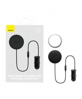 Magnetinis automobilinio telefono laikiklis Baseus CW01 prie ventiliacijos tinklelio su automobiliniu įkrovikliu USB-C, 15W + 25