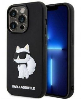 Karl Lagerfeld Apple iPhone 14 Pro 6.1 hardcase Rubber Choupette 3D Black