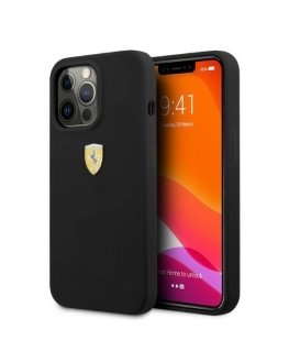 Dėklas Ferrari FESSIHMP13XBK iPhone 13 Pro Max 6,7" juodas/juodas kietas silikoninis "MagSafe"