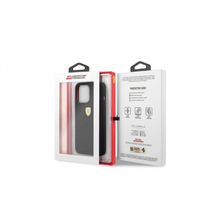 Dėklas Ferrari FESSIHMP13XBK iPhone 13 Pro Max 6,7" juodas/juodas kietas silikoninis "MagSafe" – 5