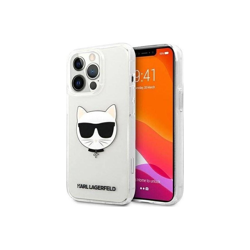 Karl Lagerfeld KLHCP13XCTR iPhone 13 Pro Max 6,7" kietu dėklu skaidri Choupette galvutė – 2