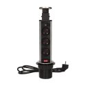 Orno Arno Socket for furniture fi6cm, AC 3x250V, push out from sheet blocking (OR-AE-1348)