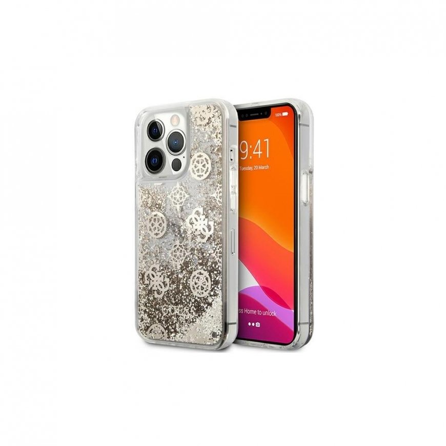 Dėklas Guess GUHCP13SLGPEGO iPhone 13 mini 5.4" auksinis/auksinis hardcase Peony Liquid Glitter – 3