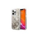 Case Guess GUHCP13SLGPEGO iPhone 13 mini 5.4" gold/golden hardcase Peony Liquid Glitter