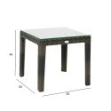 Table WICKER 50x50xH45cm, top: tempered glass, frame: aluminum with synthetic wicker, color: dark brown Table WICKER 50x50xH45cm, top: tempered glass, frame: aluminum with synthetic wicker, color: dark brown