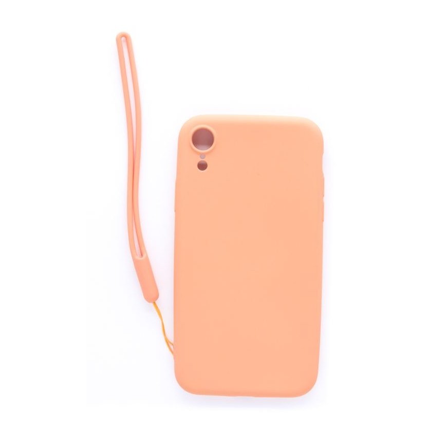 Evelatus Apple iPhone XR Soft Touch Silicone Case with Strap Pink