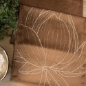 Eurofirany BLINK / 12 Velvet table runner with a large lotus flower pattern, 35X140 cm, color: brown Eurofirany BLINK / 12 Velvet table runner with a large lotus flower pattern, 35X140 cm, color: brown