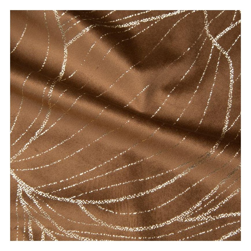 Eurofirany BLINK / 12 Velvet table runner with a large lotus flower pattern, 35X140 cm, color: brown – 4