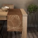 Eurofirany BLINK / 12 Aksominis stalo takelis su dideliu lotoso žiedo raštu, 35X140 cm, spalva: ruda Eurofirany BLINK / 12 Aksominis stalo takelis su dideliu lotoso žiedo raštu, 35X140 cm, spalva: ruda