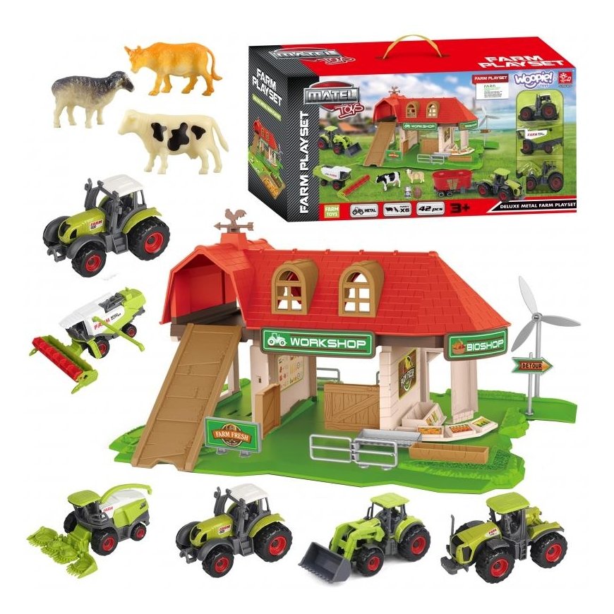 WOOPIE Set Farma Zagroda Traktory + Figurki 42 el. – 2