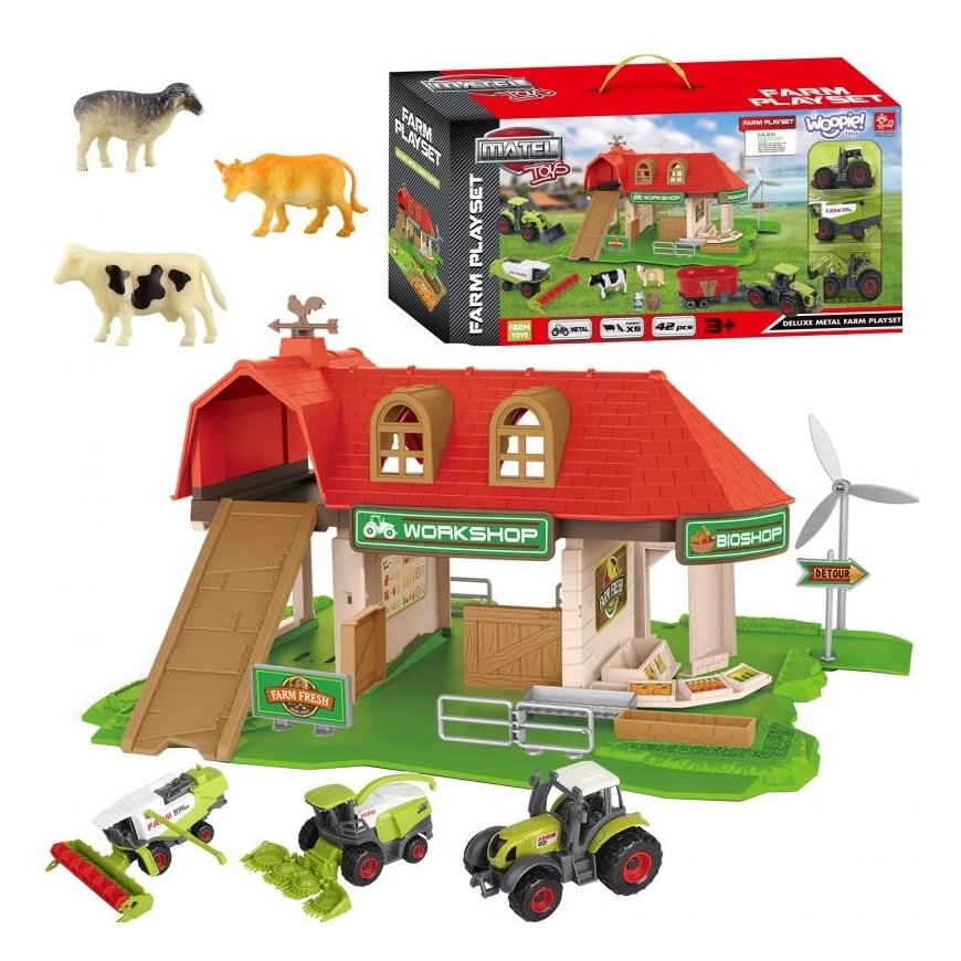 WOOPIE Set Farma Zagroda Traktory + Figurki 42 el. – 3