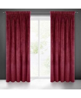 Night curtain made of soft velvet Eurofirany DIVA LINE RIA 140X270 cm, tape/tunnel/hooks, 300g/m2, color: burgundy