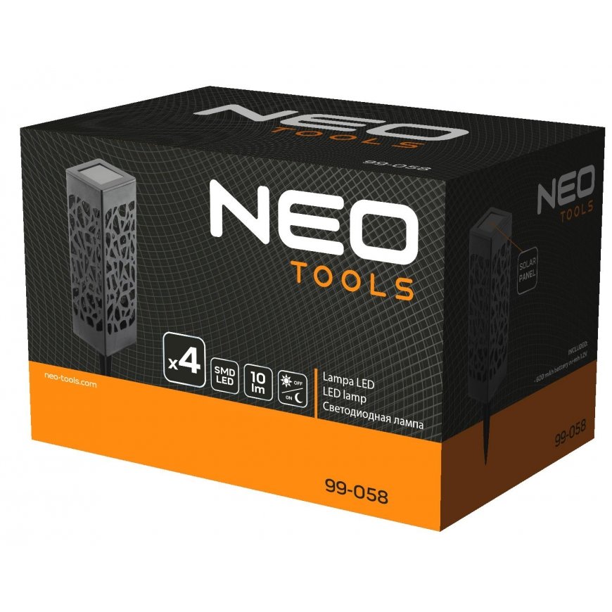 Neo Saulės sodo lempa SMD stulpas, 4 vnt. – 4