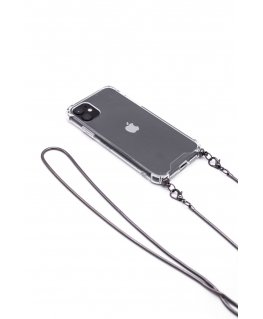 Evelatus Apple iPhone 11 Pro Silicone Transparent with Necklace TPU Strap Space Gray