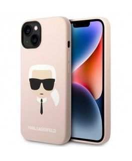 Case Karl Lagerfeld KLHMP14MSLKHLP iPhone 14 Plus 6.7 inch hardcase light pink/light pink silicone Karl head MagSafe